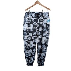 Fresh Prints of Bel-Air Men's XL Jogger Pants Black White Rose NWT D2319-Y2760